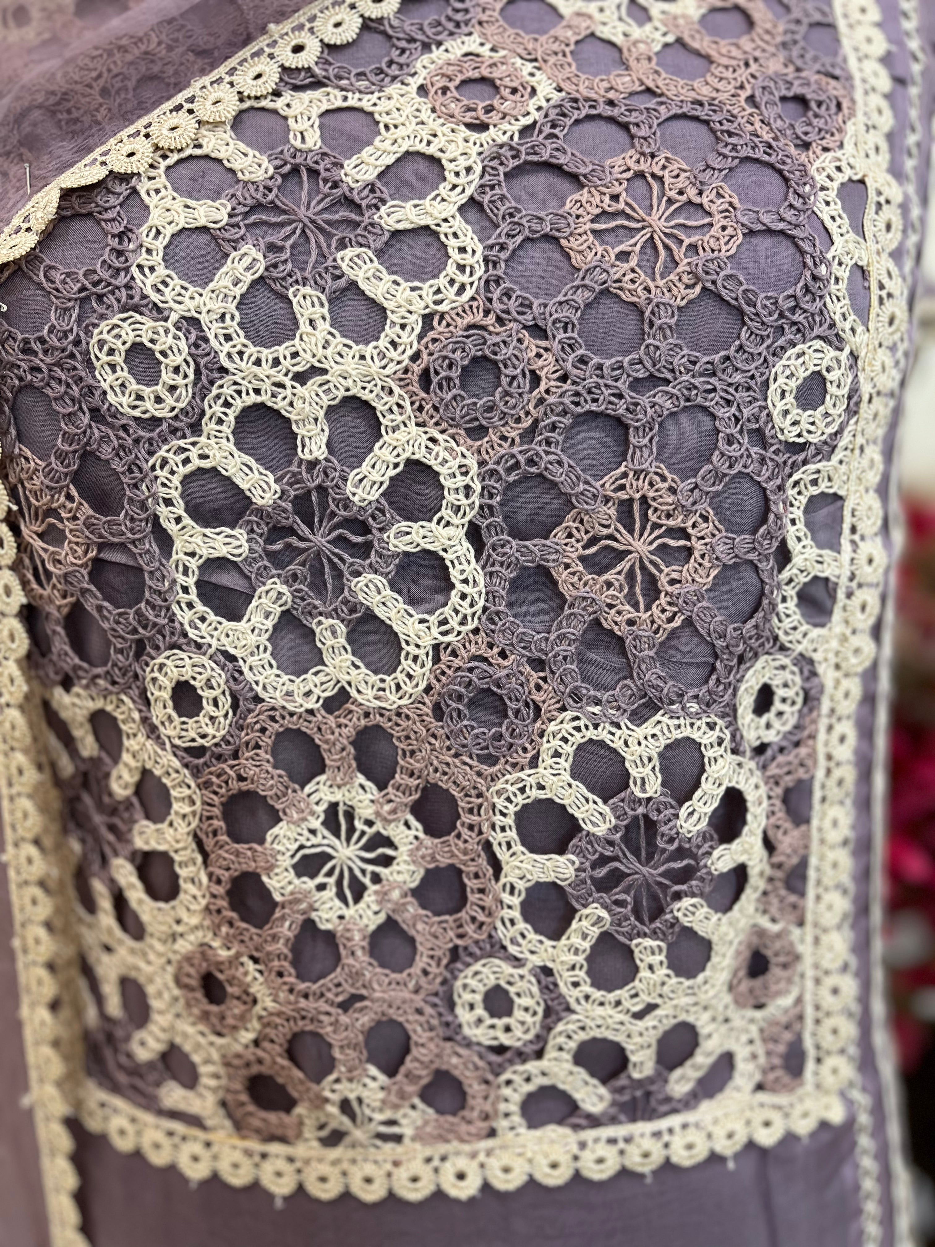 Organza Shirt with Dubai Cutwork Embroidery, Chiffon Dupatta & Shantoon Bottom